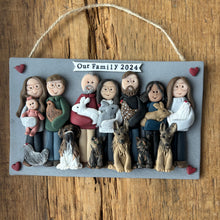 Load image into Gallery viewer, Large Family custom clay ornament 7 or more members
