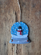 Load image into Gallery viewer, Snow globe with snowman ornament
