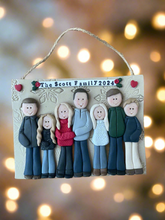 Load image into Gallery viewer, Large Family custom clay ornament 7 or more members
