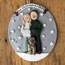 Load image into Gallery viewer, 3 Member Custom clay family ornament
