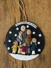 Load image into Gallery viewer, 6 Member custom clay family portrait Christmas ornament
