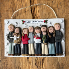 Load image into Gallery viewer, Large Family custom clay ornament 7 or more members
