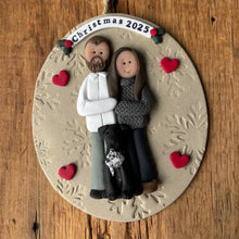 Load image into Gallery viewer, 3 Member Custom clay family ornament
