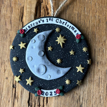 Load image into Gallery viewer, Custom Baby's first 1st Christmas clay ornament
