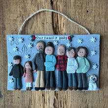 Load image into Gallery viewer, Large Family custom clay ornament 7 or more members
