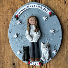 Load image into Gallery viewer, 3 Member Custom clay family ornament
