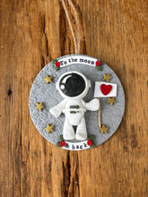 Load image into Gallery viewer, To the Moon &amp; Back Astronaut Ornament – Handmade Polymer Clay
