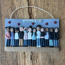 Load image into Gallery viewer, Large Family custom clay ornament 7 or more members

