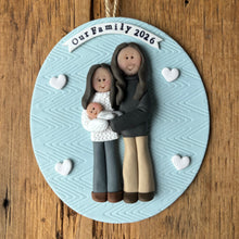 Load image into Gallery viewer, 3 Member Custom clay family ornament
