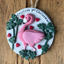 Load image into Gallery viewer, Custom Baby's first 1st Christmas clay ornament

