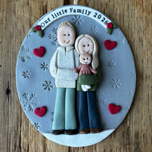 Load image into Gallery viewer, 3 Member Custom clay family ornament
