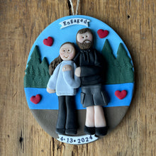 Load image into Gallery viewer, 2 Member custom clay family portrait Christmas ornament
