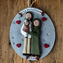 Load image into Gallery viewer, 3 Member Custom clay family ornament
