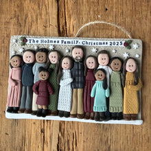 Load image into Gallery viewer, Large Family custom clay ornament 7 or more members
