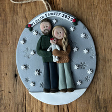 Load image into Gallery viewer, 3 Member Custom clay family ornament
