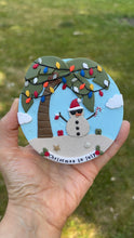 Load image into Gallery viewer, Snowman at the beach ornament
