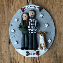 Load image into Gallery viewer, 3 Member Custom clay family ornament
