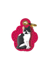 Load image into Gallery viewer, Keychain with a cat design on a pink background
