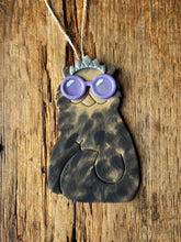Load image into Gallery viewer, princess donut, a Persian cat from Dungeon Crawler carl, wearing purple sunglasses.
