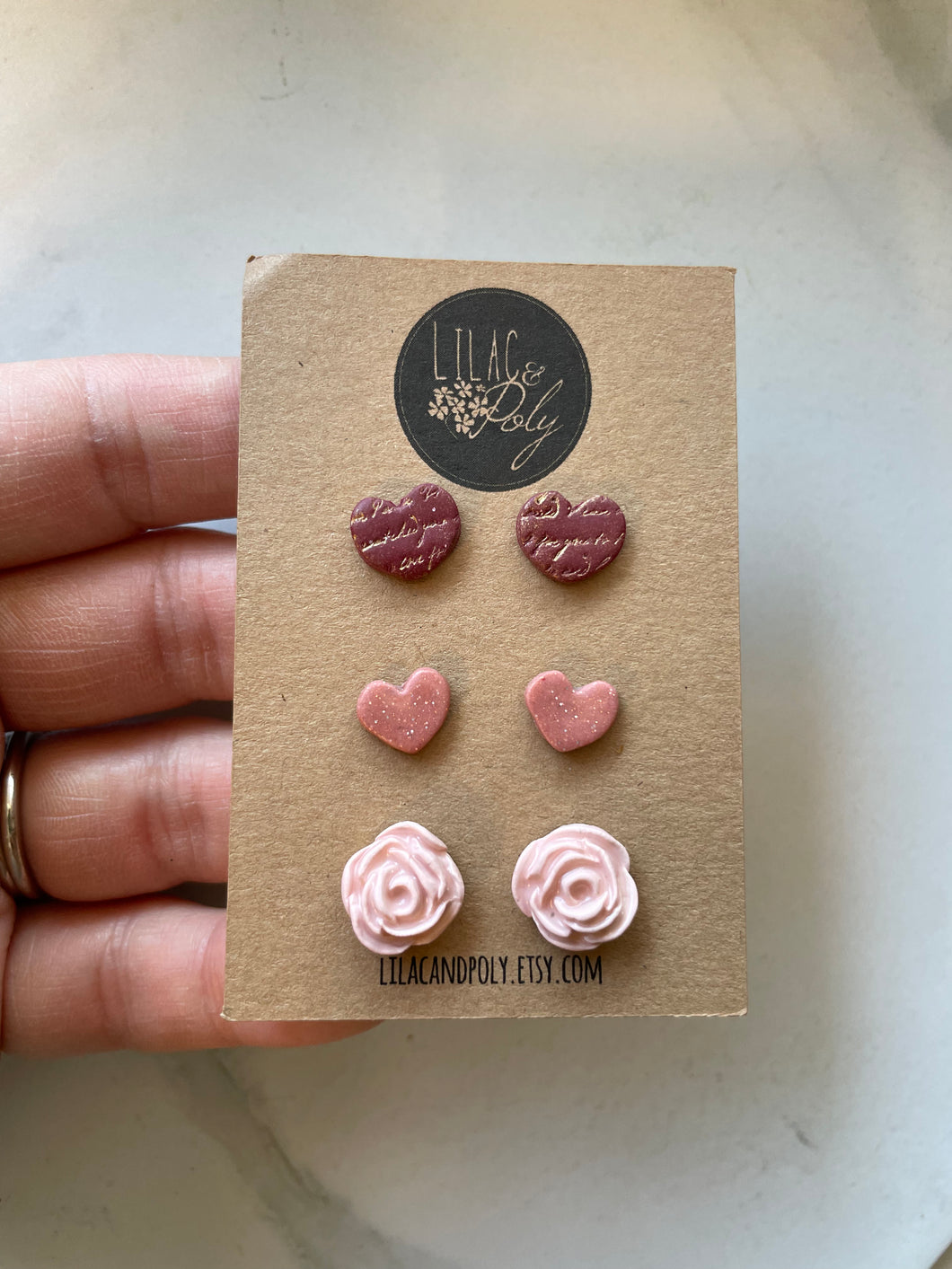 3 Valentines earring set