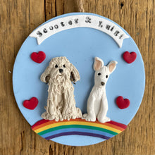 Load image into Gallery viewer, 2 Member custom clay family portrait Christmas ornament
