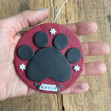 Load image into Gallery viewer, Paw print pet ornament
