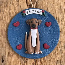 Load image into Gallery viewer, 1 member custom clay pet ornament dog cat pet ornament memorial ornament
