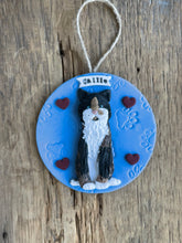 Load image into Gallery viewer, 1 member custom clay pet ornament dog cat pet ornament memorial ornament
