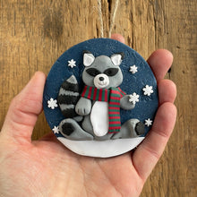Load image into Gallery viewer, Raccoon Christmas ornament
