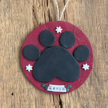 Load image into Gallery viewer, Paw print pet ornament
