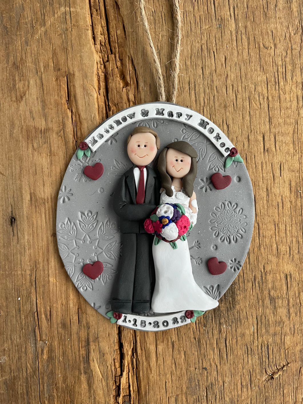 2 Member custom wedding ornament